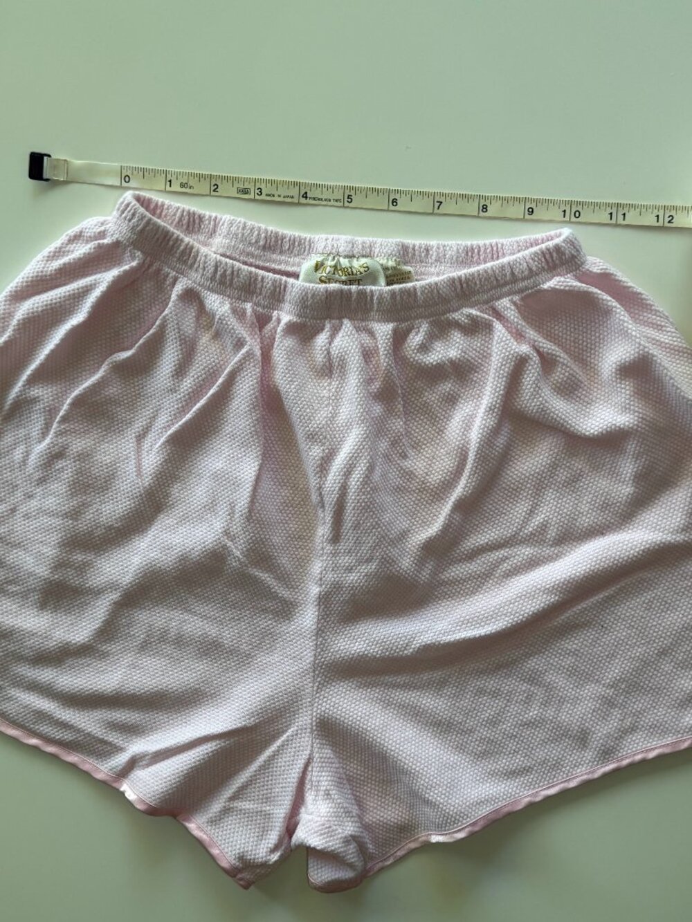 VTG Victoria's Secret Gold Label Pink Pointelle Knit Tap Shorts Pajama Small